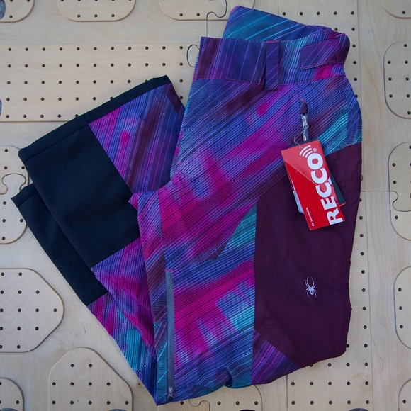 Spyder Turret Shell Geo Ray Viola Ski/Snowboarding Pants Woman's Size XL - Picture 6 of 16